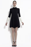 Dana colorblock bias cut tube neck dress