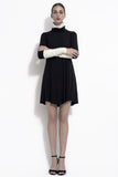 Dana colorblock bias cut tube neck dress