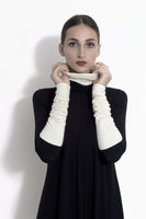 Danute colorblock tube neck top with contrasting collar and cuff
