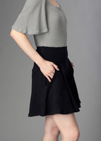 Chrissie flared skort with patch pocket