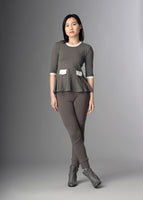 Mira 3/4 sleeve colorblock peplum