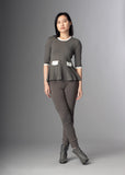 Mira 3/4 sleeve colorblock peplum