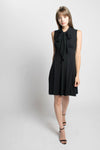 Neris bamboo and cotton jersey bias cut little black dress