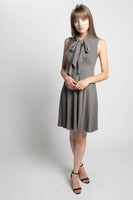 Neris bamboo and cotton jersey bias cut little black dress