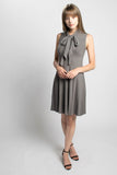 Neris bamboo and cotton jersey bias cut little black dress