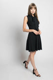 Neris bamboo and cotton jersey bias cut little black dress