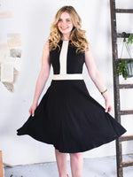 Nika colorblock dress with contrasting front detail and waist