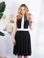 Nika colorblock dress with contrasting front detail and waist