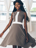 Nika colorblock dress with contrasting front detail and waist
